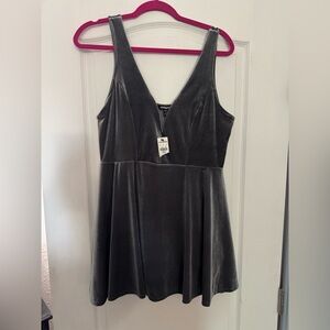 Express Charcoal Velvet Dress